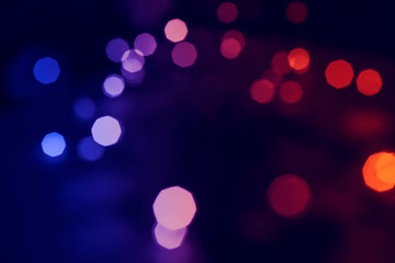 Wall Mural - lights red and blue in bokeh. colorful background purple.