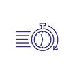 Time line icon. Stopwatch with arrow in motion. Time management concept. Can be used for topics like business, schedule, deadline, control