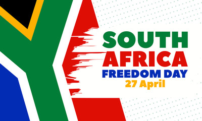 South Africa Freedom Day (Afrikaans: Vryheidsdag) is a public holiday in South Africa celebrated on 27 April. Background, poster, card, banner design. 