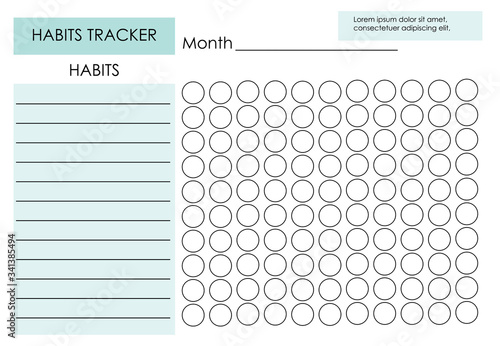 Fotografía Monthly planner habit tracker blank template