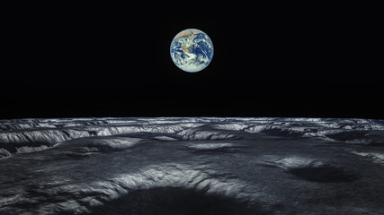 Wall Mural - view to our planet earth from moon