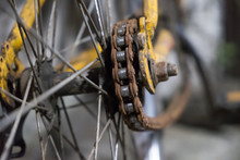 Close-up Of Rusty Bicycle Chain