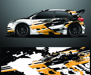 Rally car decal graphic wrap vector, abstract background