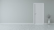 © creo2 - grey wall with white closed door realistic 3D rendering