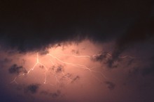 Low Angle View Of Lightning In Sky