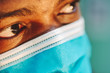 © rohane - african american man in blue and white surgical  face mask
