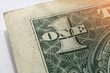 American banknote. One American dollar detail macro photography.