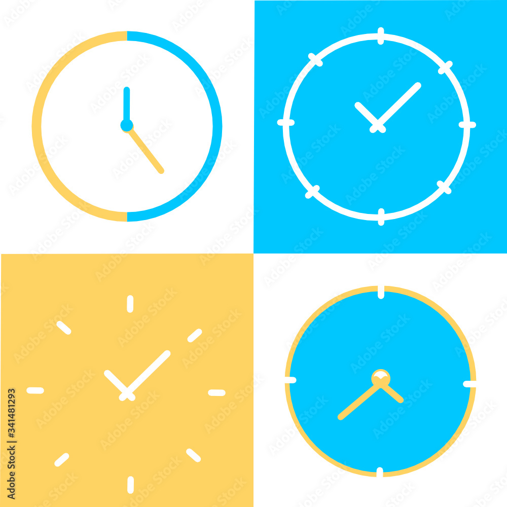 Timclock Layout Set of time, clock. Concept of UI design elements. Digital countdown ...