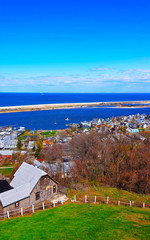 Wall Mural - View of Houses and Atlantic Ocean from light house reflex