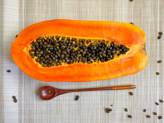 Ripe papaya is a yellow-orange fruit that has a delicious sweet taste.