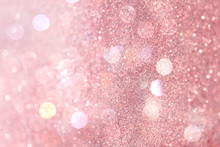 Pink White Glitter Gradient Bokeh Background