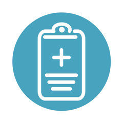 Poster - report medical clipboard medical and health care block style icon