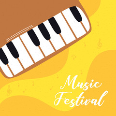 Poster - music fest poster with piano instrument