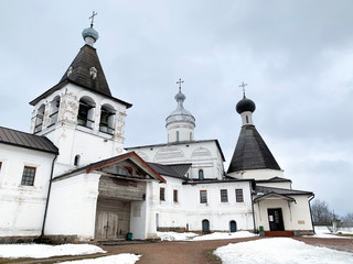 Wall Mural - Entrance to the bell tower, the Church of the Nativity of the blessed virgin, the Church of St. Martinian. Ferapontov Belozersky Bogoroditse-Rozhdestvensky monastery. Vologda region