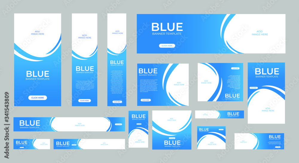 set of creative web banners of standard size with a place for photos ...