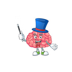 Sticker - Talented brain Magician cartoon character design style