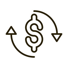 Sticker - money exchange financial business stock market line style icon