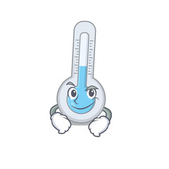 Canvas Print - A mascot design of cold thermometer having confident gesture