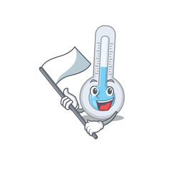 Wall Mural - A nationalistic cold thermometer mascot character design with flag