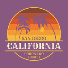 Coronado Beach In San Diego, Graphic T-shirt Design, Poster Or Print