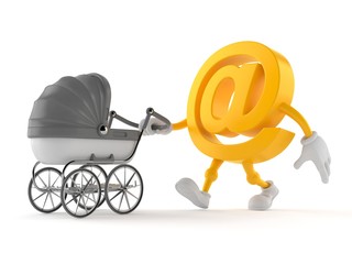 Canvas Print - E-mail character with baby stroller