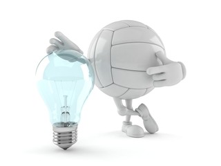 Canvas Print - Volley ball character with light bulb