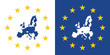european union map sign, eu made label