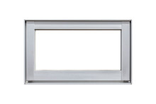 Silver Metal Window Frame Isolated On White Background.