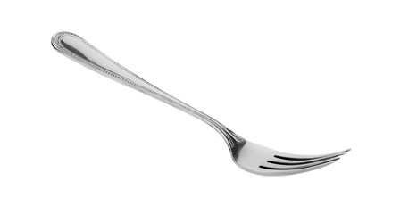 Wall Mural - Steel spoon and fork isolated on white background.