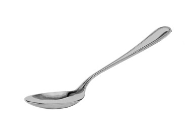 Wall Mural - Steel spoon and fork isolated on white background.