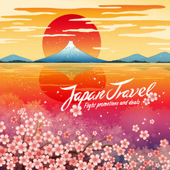 Wall Mural - Traveling to Japan banner design