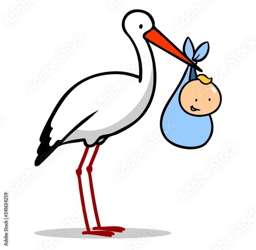 Der Storch Bringt Das Baby Lustiger Storch Bringt Baby Comic Geburt