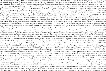 grunge texture of an old illegible manuscript. monochrome background of half-erased handwritten text