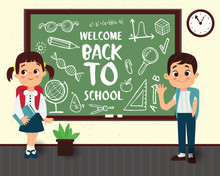 Welcome Back To School, Vector Illustration.