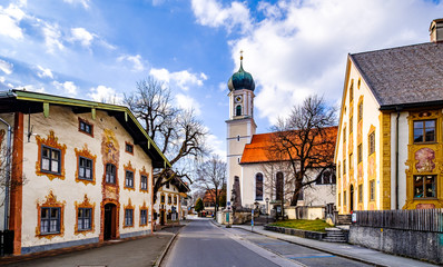 Poster - famous old town of oberammergau - bavaria