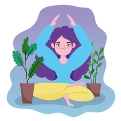 Sticker - yoga online, girl yoga lotus