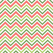 Green Red Seamless Pattern In Zig Zag. Classic Chevron Background. Gr Cute Graphic Geometric Textile Paper Design
