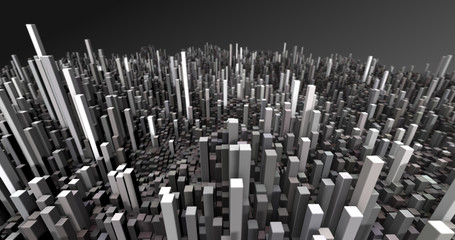 Wall Mural - abstract grid shape landscape background. 3d rendering
