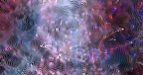 Wall Mural - abstract grid shape landscape background. 3d rendering