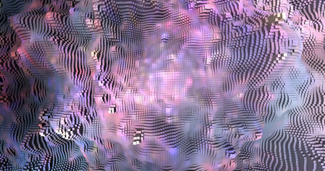 Wall Mural - Abstract grid shape landscape background. 3D rendering