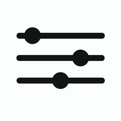 Equalizer sound music icon. Editable line vector. Linear symbol control panel volume level. Adjustment button icon vector..  Volume Control.