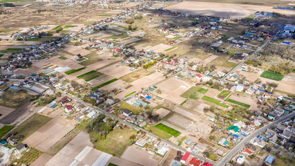 Wall Mural - aerial view over the private houses