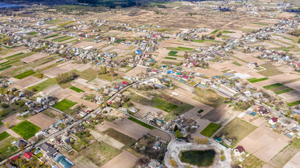 Wall Mural - aerial view over the private houses