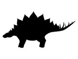 Fototapeta Dinusie - Stegosaurus dinosaur silhouette isolated on white background.