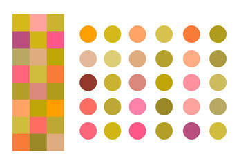 summer bright color palette vector illustration set. neon swatches tones interior, clothing fabric c