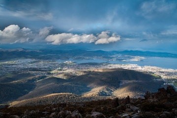 Wall Mural - View from Mt Wellington over Hobart