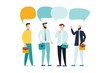 © Vitechek - Vector illustration, flat style, people talk. businessmans with thoughts on a white background, vector