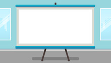 Blank presentation screen. White board for business, empty paper, vector illustration. flip chart whiteboard.