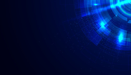 Wall Mural - abstract hi-tech communication background with hud elements circle digital futuristic blue color gra