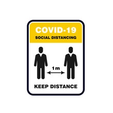Social Distancing Sign, Please Keep Distance, Banner Or Sign Board